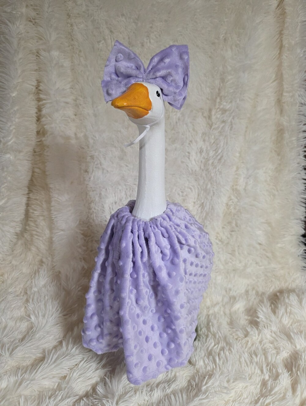 19" Handmade Purple Minki Dot Dress With Cute Matching Bow